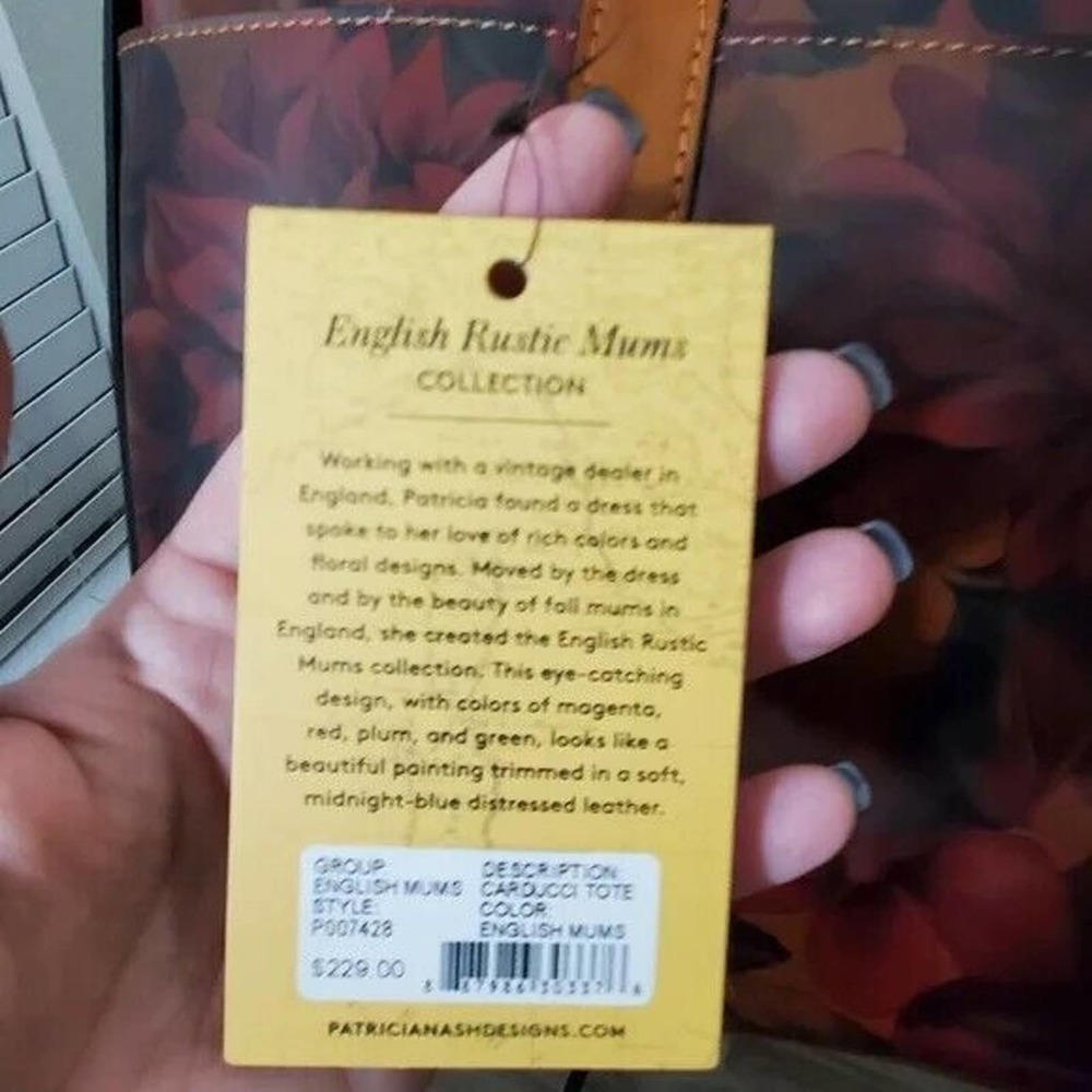 Patricia Nash Carducci English Rustic Mums tote satchel handbag NEW!!!! - Picture 9 of 12